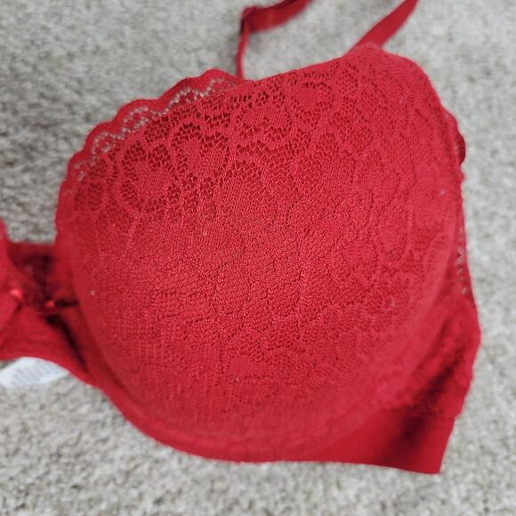 Aerie Everyday Comfort Bra Womens 34B Red Lace Padded Convertible Racerback - Picture 8 of 11
